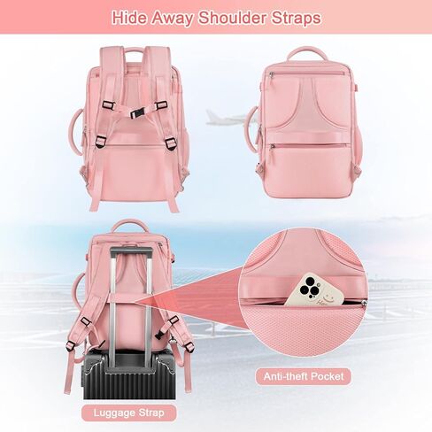 حقيبة ظهر كبيرة للسفر (أسود + وردي)، حقيبة ظهر للحمل سعة 40 لترًا، حقيبة ظهر للكمبيوتر المحمول مقاس 17 بوصة، حقيبة ظهر مقاومة للماء، حقيبة كتب جامعية، حقيبة ظهر للكمبيوتر المحمول، حقيبة ظهر للنساء، كما تمت الموافقة على رحلة طيران الشخص in Kuwait