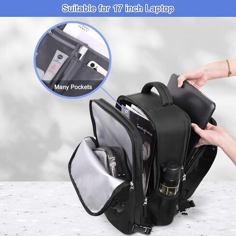 حقيبة ظهر كبيرة للسفر (أسود + وردي)، حقيبة ظهر للحمل سعة 40 لترًا، حقيبة ظهر للكمبيوتر المحمول مقاس 17 بوصة، حقيبة ظهر مقاومة للماء، حقيبة كتب جامعية، حقيبة ظهر للكمبيوتر المحمول، حقيبة ظهر للنساء، كما تمت الموافقة على رحلة طيران الشخص in Kuwait