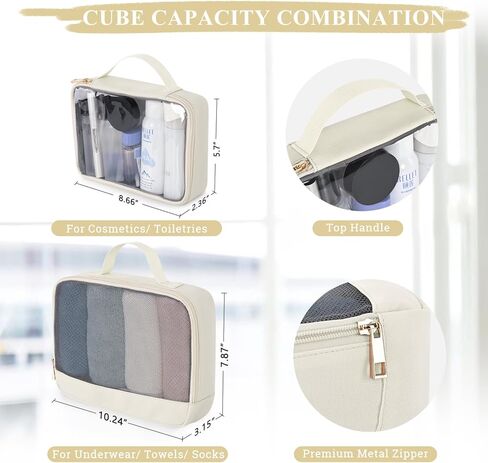 حقيبة ظهر (وردي وبيج)، حقيبة ظهر للسفر لأغراض شخصية معتمدة من الطيران، حقيبة ظهر للحمل مع جيوب متعددة، حقيبة جامعية، حقيبة ظهر مقاومة للماء للمشي لمسافات طويلة، حقيبة ظهر للأعمال مع منفذ شحن USB in Kuwait