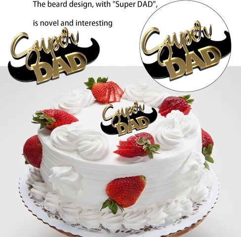 4 Pcs Super Dad Happy Birthday Cupcake Toppers for Men Happy Father's Day Birthday Cake Topper DAD Our Father Cup Cake Toppers for Husband Birthday Party Decorations Father's day Supplies Decorations in Saudi Arabia
