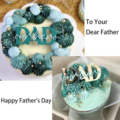 4 Pcs Super Dad Happy Birthday Cupcake Toppers for Men Happy Father's Day Birthday Cake Topper DAD Our Father Cup Cake Toppers for Husband Birthday Party Decorations Father's day Supplies Decorations in Saudi Arabia