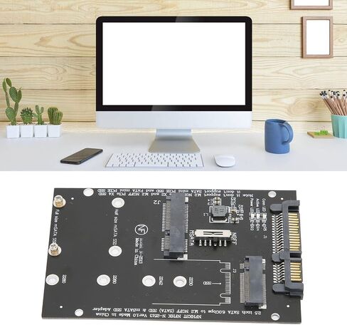محول محول M.2 إلى SATAs، سرعة نقل سريعة، مجموعة محول PCB MSATA العملية، بطاقة محول توسيع القرص الصلب، بطاقة محول اثنين في واحد للكمبيوتر in Saudi Arabia