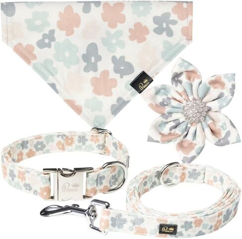 Dog Leash, 4 Feet Long, Stylish, Cute and Durable Accessories for Small, Medium and Large Pets, Training and Walking (Ditzy Floral, X-Small) in Saudi Arabia
