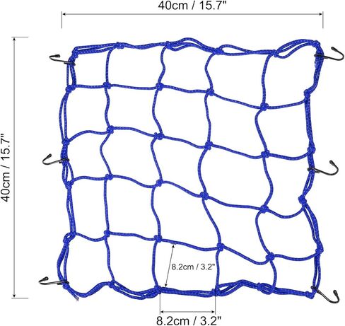 PATIKIL Reflective Bungee Cargo Net, 2 Pack Motorcycle Luggage Straps with 6 Hooks for Bicycle Motorcycle, 15.7" x 15.7", Red in Kuwait