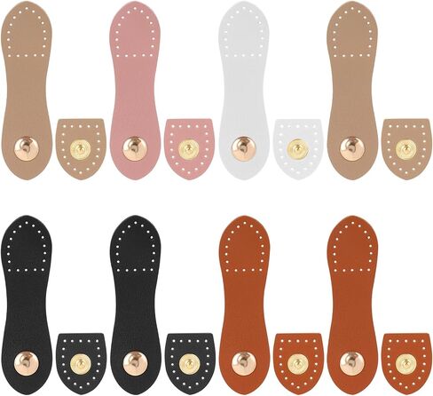COMNICO 8 Pack Leather Snap Buckles, Sew on Purse Tab Closures Bag Buckle Fasteners DIY Craft Sewing Accessories for Wallet Shoulder Bag Handbag Purse Making Supplies in Saudi Arabia