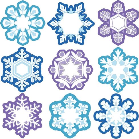45 Pcs Winter Cutouts, Christmas Accents Paper Cutouts Name Tags Seasonal Winter Bulletin Board Tree Displays Classroom Decor for Teacher Student Homeschool Holiday (Snowflake Style, Blue, Purple) in Saudi Arabia