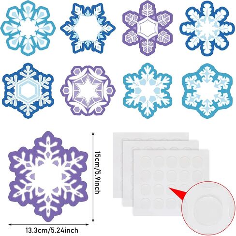 45 Pcs Winter Cutouts, Christmas Accents Paper Cutouts Name Tags Seasonal Winter Bulletin Board Tree Displays Classroom Decor for Teacher Student Homeschool Holiday (Snowflake Style, Blue, Purple) in Saudi Arabia