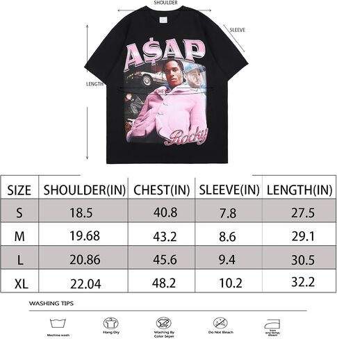 Men's Hip Hop Full Letter Printing Summer Hot T-Shirt High Cotton Crewneck Rapper Short Sleeve Tops… in Saudi Arabia
