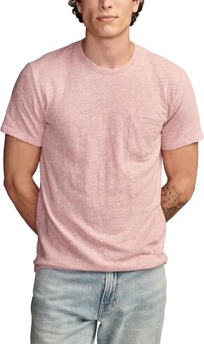 Lucky Brand Men's Linen Short Sleeve Pocket Crew Neck Tee in Saudi Arabia
