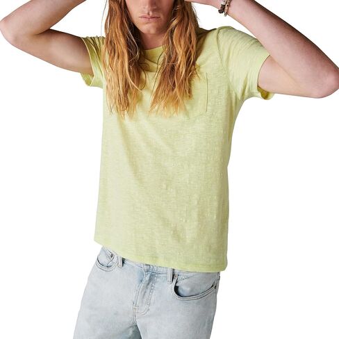 Lucky Brand Men's Linen Short Sleeve Pocket Crew Neck Tee in Saudi Arabia