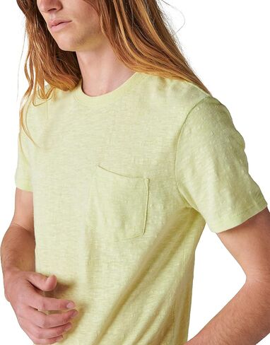 Lucky Brand Men's Linen Short Sleeve Pocket Crew Neck Tee in Saudi Arabia