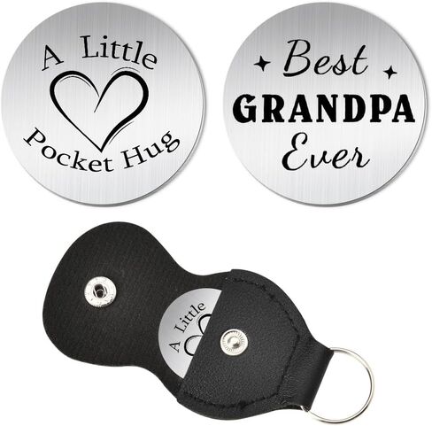 Pocket Hug Grandapa Gifts from Granddaughter Grandson, Grandfather Granddad Retirement Christmas Birthday Gifts for Papa Best Grandpa Ever Gift for Papa Grandpa Keychain Gift for Step Bonus Grandpa in Saudi Arabia