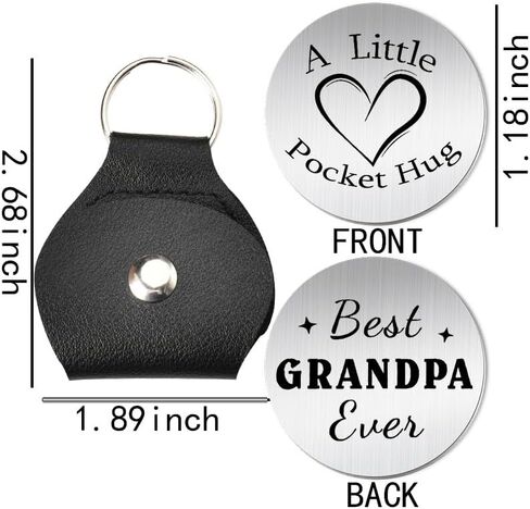 Pocket Hug Grandapa Gifts from Granddaughter Grandson, Grandfather Granddad Retirement Christmas Birthday Gifts for Papa Best Grandpa Ever Gift for Papa Grandpa Keychain Gift for Step Bonus Grandpa in Saudi Arabia