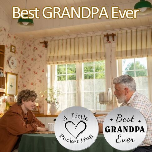 Pocket Hug Grandapa Gifts from Granddaughter Grandson, Grandfather Granddad Retirement Christmas Birthday Gifts for Papa Best Grandpa Ever Gift for Papa Grandpa Keychain Gift for Step Bonus Grandpa in Saudi Arabia