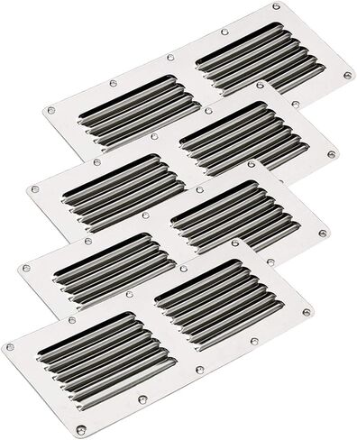 Amarine Made Stainless Steel Stamped Louvered Vent - Rectangular Marine Vents 4-1/2" X 9" - 07723S in Saudi Arabia