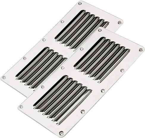 Amarine Made Stainless Steel Stamped Louvered Vent - Rectangular Marine Vents 4-1/2" X 9" - 07723S in Saudi Arabia