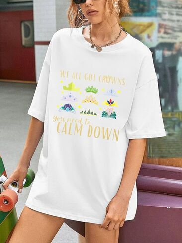 تي شيرت نسائي سحري لموسيقى الريف تي شيرت لمحبي الموسيقى قميص غير رسمي كبير الحجم بأكمام قصيرة in Kuwait