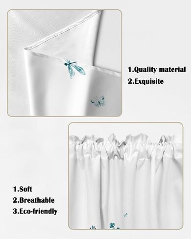 Turquoise Flower Leaves Swag Curtains for Living Room/Kitchen/Bedroom/Bathroom, Swag Valance Curtains Short Half Kitchen Topper Curtains Window Swag 2 Panels 28''x36'' Fall Country Elegant Dragonfly in Saudi Arabia