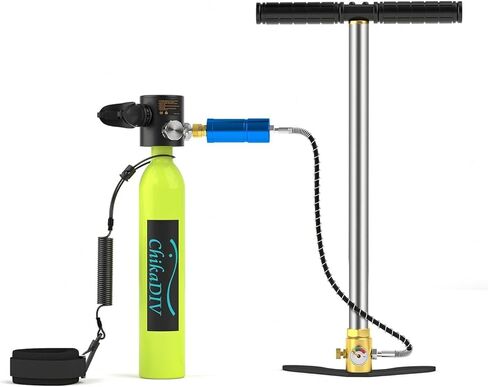 C300plus B Set Mini Scuba Diving Gear معدات الغوص المحمولة القابلة للنفخ اسطوانة الغوص 12-15 دقيقة تحت الماء للنسخ الاحتياطي في حالات الطوارئ مع ترقية محول إعادة تعبئة خزان الغوص in Kuwait