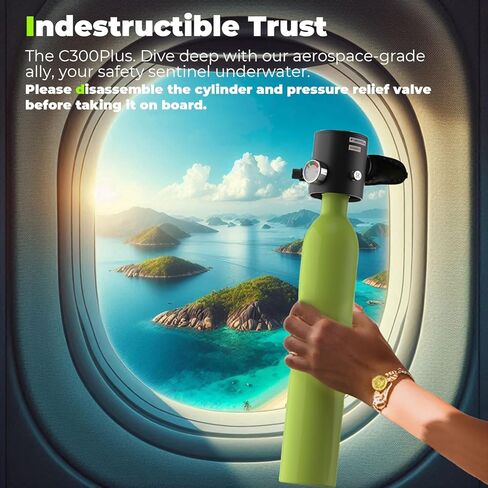 C300plus B Set Mini Scuba Diving Gear معدات الغوص المحمولة القابلة للنفخ اسطوانة الغوص 12-15 دقيقة تحت الماء للنسخ الاحتياطي في حالات الطوارئ مع ترقية محول إعادة تعبئة خزان الغوص in Kuwait
