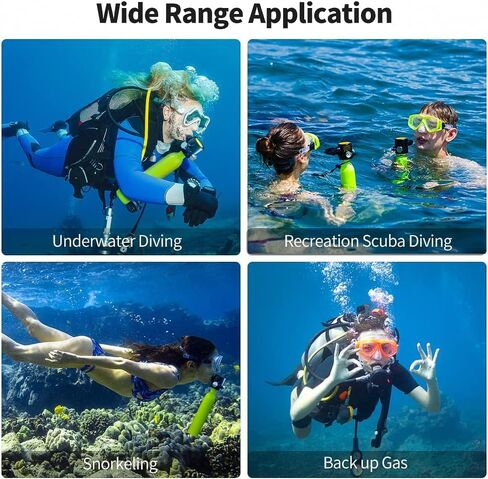 C300plus B Set Mini Scuba Diving Gear معدات الغوص المحمولة القابلة للنفخ اسطوانة الغوص 12-15 دقيقة تحت الماء للنسخ الاحتياطي في حالات الطوارئ مع ترقية محول إعادة تعبئة خزان الغوص in Kuwait