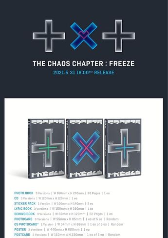فصل TXT The Chaos: ألبوم التجميد [الإصدار العالمي] قرص مضغوط + ملصق + كتاب صور + حزمة ملصقات + كتاب كلمات + خلف كتاب + بطاقة صور + بطاقة صور لنظام التشغيل + بطاقة بريدية + (بطاقات TXT 4 صور إضافية + مرآة جيب) in Saudi Arabia