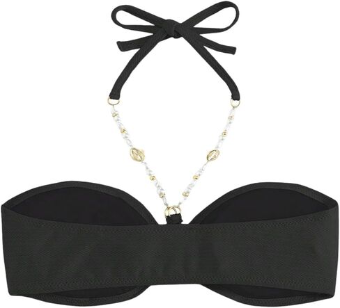 Women's Bandeau O Ring Halter Bikini Top Sleeveless Wireless Bra Bathing Suit Tops in Saudi Arabia