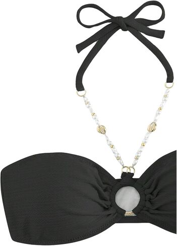 Women's Bandeau O Ring Halter Bikini Top Sleeveless Wireless Bra Bathing Suit Tops in Saudi Arabia