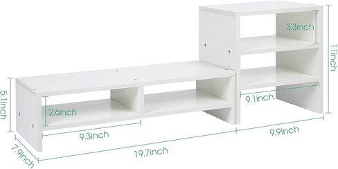 Estink Computer Monitor Stand Riser with Drawers, Universal Wooden Adjustable Laptop TV Desktop Monitor Stand, Storage Organizer Sit + 3-Layer Shelf for Laptop PC Computer Durable and Sturdy (Black) in Saudi Arabia