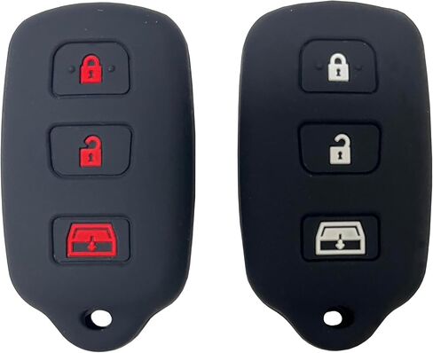 Key Fob Cover Case Fits for 1999-2009 Toyota 4Runner 2001-2008 Toyota Sequoia HYQ12BBX HYQ12BAN HYQ1512Y (Black with red + Black with White) in Saudi Arabia