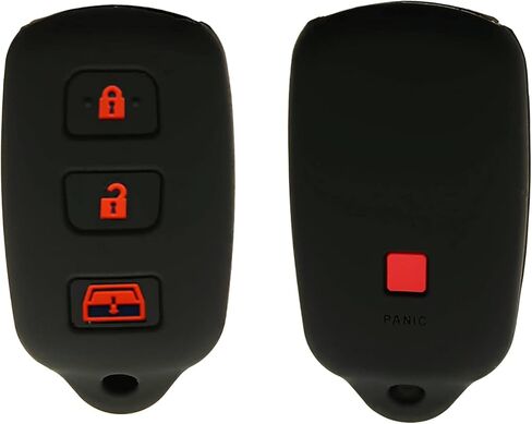Key Fob Cover Case Fits for 1999-2009 Toyota 4Runner 2001-2008 Toyota Sequoia HYQ12BBX HYQ12BAN HYQ1512Y (Black with red + Black with White) in Saudi Arabia