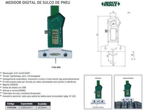 INSIZE 1145-25A مقياس عمق إلكتروني صغير، 0-1 بوصة/0-25 مم in Saudi Arabia