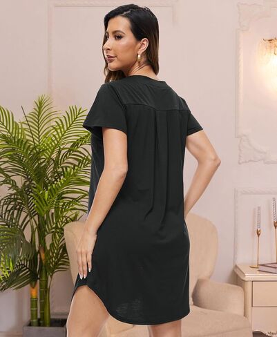 Aranmei 2 Pack Button Down Nightgowns for Women,Short Sleeve V Neck Postpartum Pajamas in Saudi Arabia