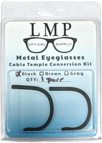 Metal Eyeglasses Cable Temple Coversion Soft Rubber Includes Instructions | 1 Pair | in Kuwait