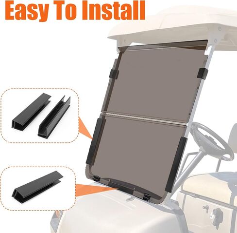 Tinted/Smoke for Yamaha Golf Cart Windshield G22 Models 2003-2006 Folding Down Windscreen Gas or Electric (Tinted) in Saudi Arabia