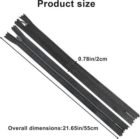 سحابات ملفوفة من النايلون للخياطة، 30 قطعة سحاب ذو نهاية مغلقة لخياطة السوستة للحقائب والمحافظ، حرف خياطة تنجيد DIY، سحابات نهاية مغلقة، أسود + أبيض in Kuwait