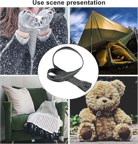 سحابات ملفوفة من النايلون للخياطة، 30 قطعة سحاب ذو نهاية مغلقة لخياطة السوستة للحقائب والمحافظ، حرف خياطة تنجيد DIY، سحابات نهاية مغلقة، أسود + أبيض in Kuwait