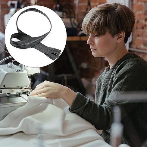 سحابات ملفوفة من النايلون للخياطة، 30 قطعة سحاب ذو نهاية مغلقة لخياطة السوستة للحقائب والمحافظ، حرف خياطة تنجيد DIY، سحابات نهاية مغلقة، أسود + أبيض in Kuwait