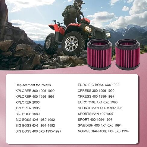 فلتر الهواء 7080369 قطعتان بديلتان لبولاريس سبورتسمان 400 400L 4X4 Trail Boss 250 250R 350L Xplorer 300 400 Xpress 300 400L Big Boss 250 300 350L 400L 6x6 in Kuwait