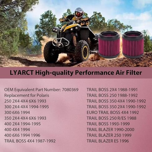 فلتر الهواء 7080369 قطعتان بديلتان لبولاريس سبورتسمان 400 400L 4X4 Trail Boss 250 250R 350L Xplorer 300 400 Xpress 300 400L Big Boss 250 300 350L 400L 6x6 in Kuwait