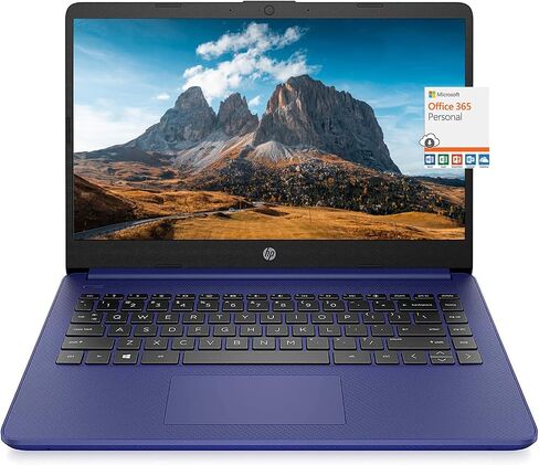 HP 14" HD Laptop Light-Weight, 16GB RAM, 1TB SSD + 64GB eMMC, AMD 3000 Series Processor, WiFi, Bluetooth, USB A&C, HDMI, Webcam, Win10, Blue, 1 Year Microsoft Office 365 + GM Accessory in Saudi Arabia