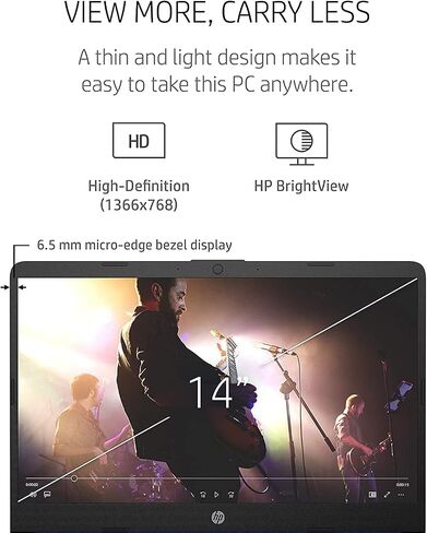 HP 14" HD Laptop Light-Weight, 16GB RAM, 1TB SSD + 64GB eMMC, AMD 3000 Series Processor, WiFi, Bluetooth, USB A&C, HDMI, Webcam, Win10, Blue, 1 Year Microsoft Office 365 + GM Accessory in Saudi Arabia