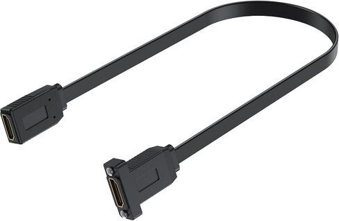 Poyiccot Flat HDMI Extension Cable 1.5ft, 4K HDMI Female to Female Cable, 18Gbpe HDMI to HDMI Extender Cord, Panel Mount HDMI Extension Cable for Ethernet 3D 4K Monitors HDTV in Saudi Arabia