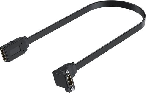 Poyiccot Flat HDMI Extension Cable 1.5ft, 4K HDMI Female to Female Cable, 18Gbpe HDMI to HDMI Extender Cord, Panel Mount HDMI Extension Cable for Ethernet 3D 4K Monitors HDTV in Saudi Arabia