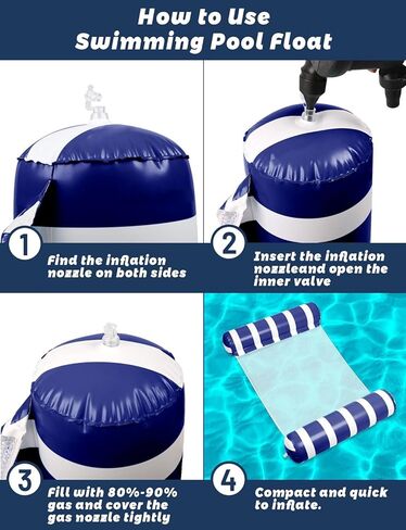 4-in-1 Inflatable Hammock Pool Floats & Water Hammock, Pool Floats for Adults, Multi-Purpose Non-Stick PVC Pool Floaties for Swimming Pool for Adults in Saudi Arabia