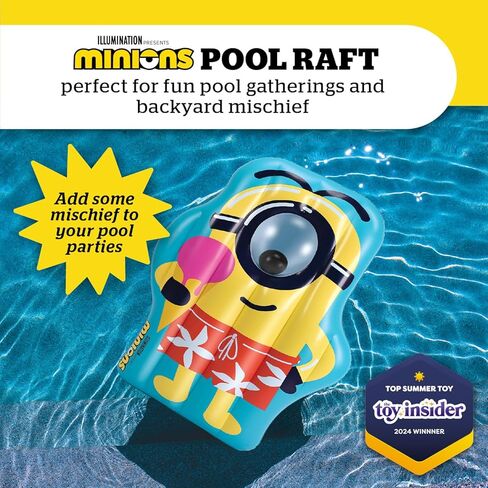 BigMouth Minions Pool Float Raft, Large Inflatable Despicable Me 4 Floatie, Fun Summer Water Toys, Licensed Minions Movie Merchandise - Summer Treat in Saudi Arabia