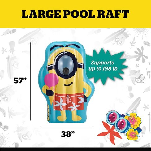 BigMouth Minions Pool Float Raft, Large Inflatable Despicable Me 4 Floatie, Fun Summer Water Toys, Licensed Minions Movie Merchandise - Summer Treat in Saudi Arabia