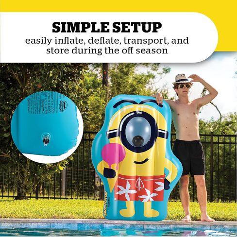 BigMouth Minions Pool Float Raft, Large Inflatable Despicable Me 4 Floatie, Fun Summer Water Toys, Licensed Minions Movie Merchandise - Summer Treat in Saudi Arabia