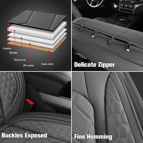 YGL Leather Car Seat Covers Front Set, Custom Fit seat Covers for Trucks Pickup,Compatible with Dodge RAM 1500 2018-2023 Crew Quad Regular Cab.(Black) in Saudi Arabia