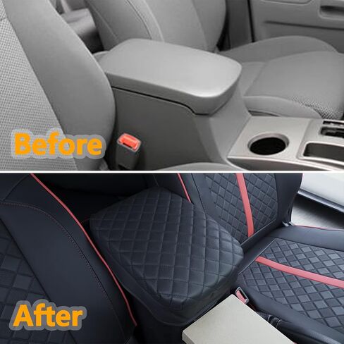 Center Console Cover for Toyota Tacoma 2016-2023 Armrest Lid Pad PU Leather Cushion Protector with Side Pockets, black, taco in Saudi Arabia